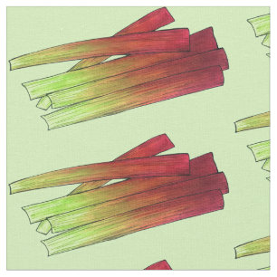Culinary Rhubarb Stalks Vegetable Garden Food Veg Fabric