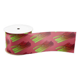 Culinary Rhubarb Stalks Vegetable Garden Food Veg Satin Ribbon