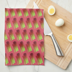 Culinary Rhubarb Stalks Vegetable Garden Food Veg Tea Towel