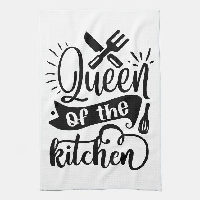 Culinary Royalty: Queen of the Kitchen Tea Towel (Vertical)