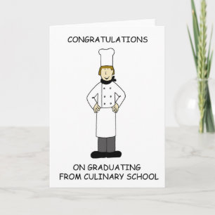 Culinary school lady graduate, congratulations. card