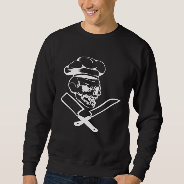 Culinary Skull  Pro Cooking Master Chef Sweatshirt (Front)