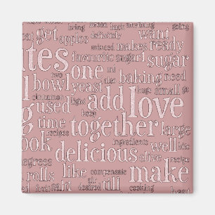 Culinary Terms Word Cloud Fridge Magnets