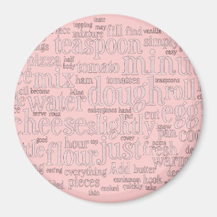 Culinary Terms Word Cloud Fridge Magnets