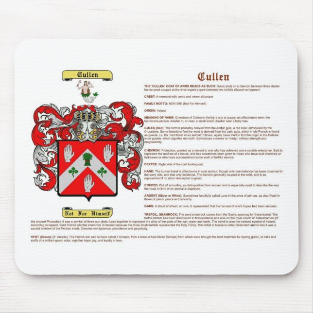 Cullen (irish(meaning)) mouse pad (Front)