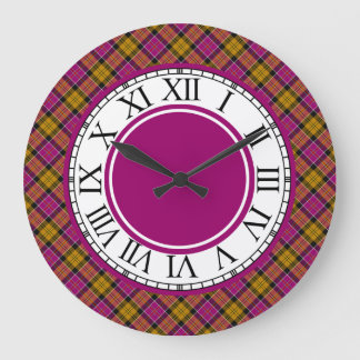 Culloden Scotland Tartan Border Large Clock