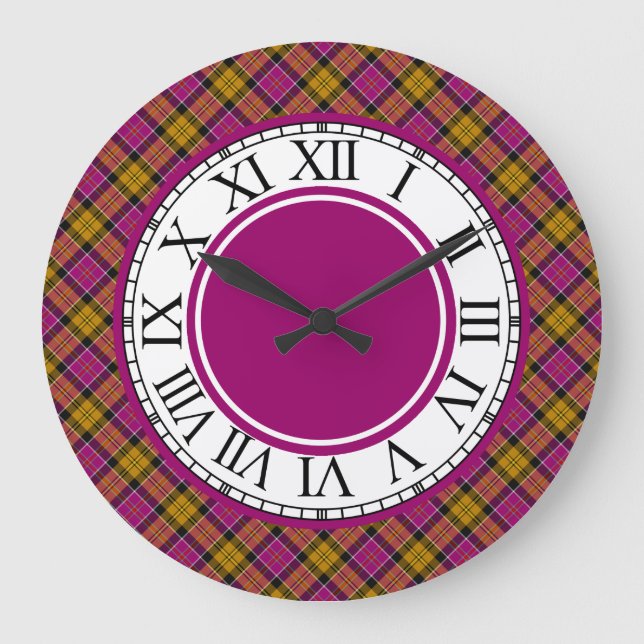 Culloden Scotland Tartan Border Large Clock (Front)