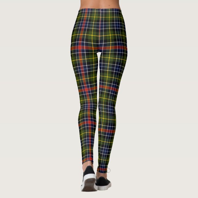 Culloden Tartan Clan Scottish Plaid Pattern Leggings (Back)