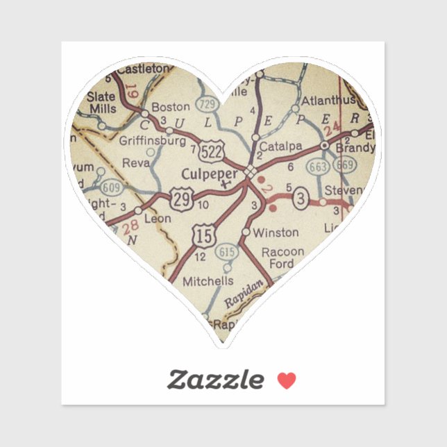 Culpeper Virginia Vintage Map (Sheet)