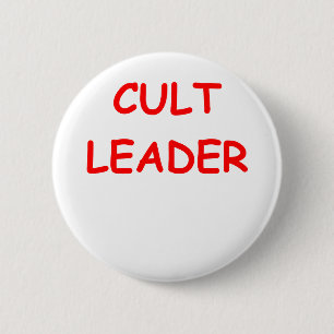 cult leader 6 cm round badge