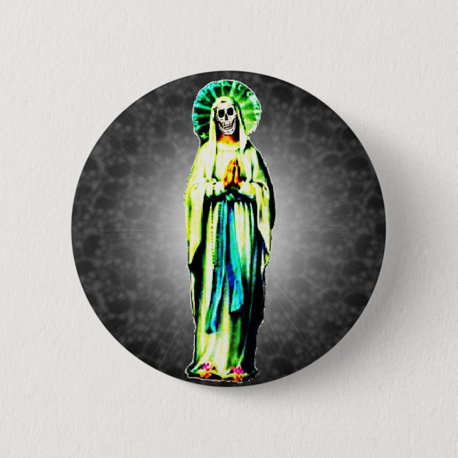 Cult Of Santa Muerte 6 Cm Round Badge (Front)