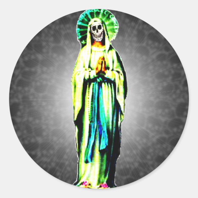 Cult Of Santa Muerte Classic Round Sticker (Front)