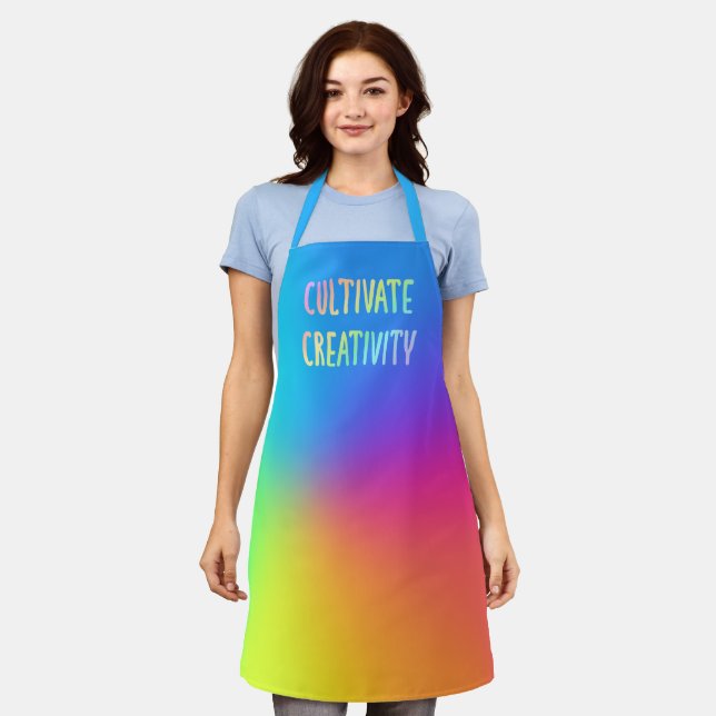 "Cultivate Creativity" Rainbow  Apron (Worn)