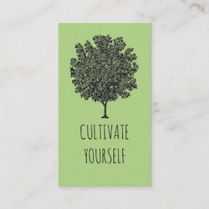Cultivate Yourself Blooming Fruit Tree Green Business Card