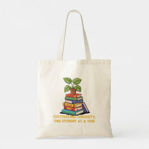 Cultivating Curiosity Teacher Quote   Books & Plan Tote Bag