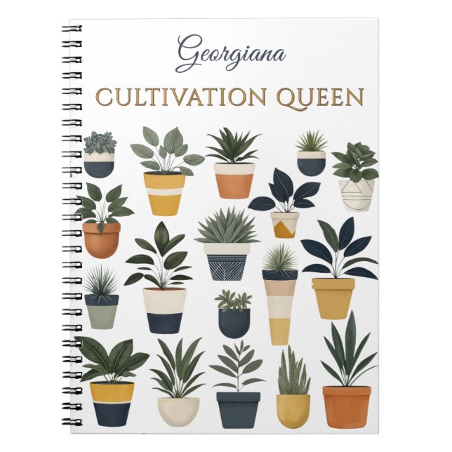 Cultivation Queen Plant Lover's Personalised Notebook (Front)