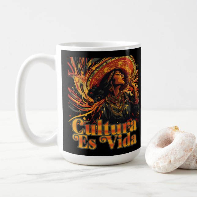 Cultura Es Vida, Hispanic Heritage Month Coffee Mug (With Donut)