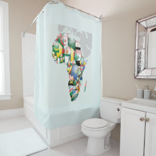 Cultural Canvas: Beautifully Colourful Africa Map Shower Curtain