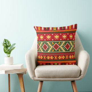 Cultural Christmas Geometric Festive Cushion