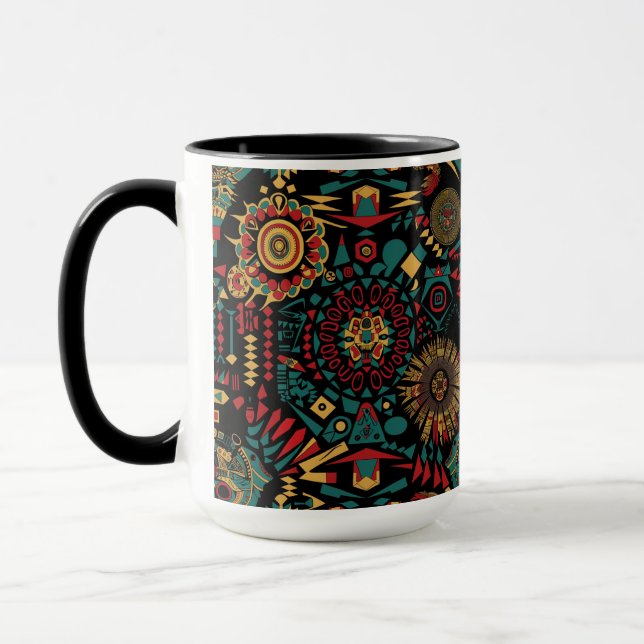 Cultural Cobalt "Heritage-Inspired Patterns" Art M Mug (Left)