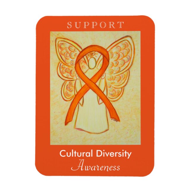 Cultural Diversity Awareness Ribbon Angel Magnet (Vertical)