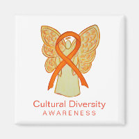 Cultural Diversity Awareness Ribbon Angel Magnets