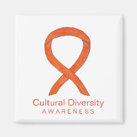 Cultural Diversity Awareness Ribbon Fridge Magnets
