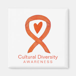 Cultural Diversity Awareness Ribbon Fridge Magnets