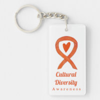 Cultural Diversity Awareness Ribbon Keychain