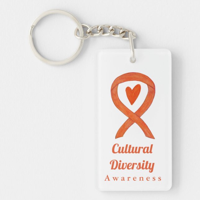 Cultural Diversity Awareness Ribbon Keychain (Front)