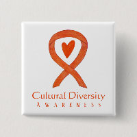 Cultural Diversity Awareness Ribbon Pin Button