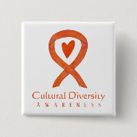 Cultural Diversity Awareness Ribbon Pin Button