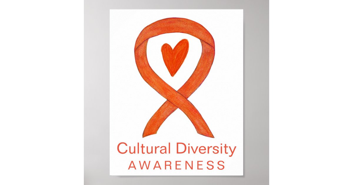 Cultural Diversity Awareness Ribbon Print Poster | Zazzle