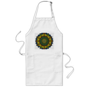 Cultural Mandalas with Geometric Patterns Long Apron