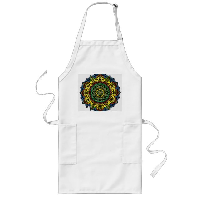 Cultural Mandalas with Geometric Patterns Long Apron (Front)