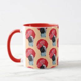 Cultural Red Floral Japanese Beauty Symbol Design Mug