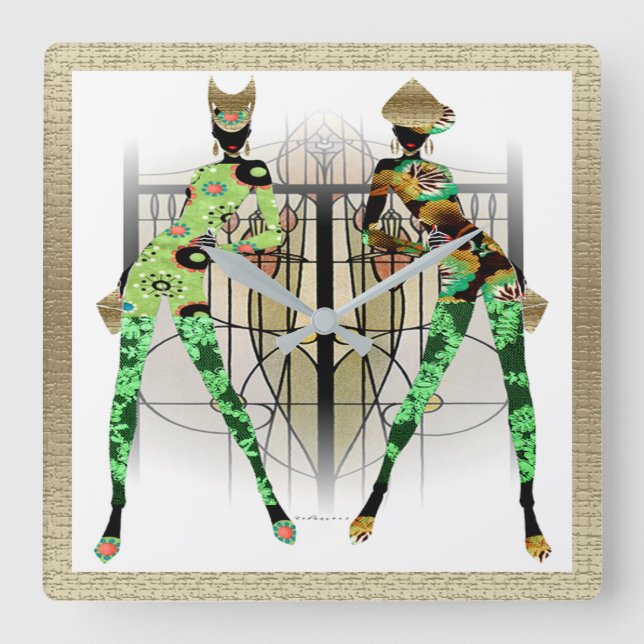 Cultural Storytelling Square Wall Clock (Front)