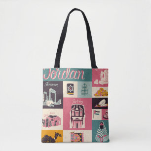 Culture and national color of Jordan. Collection o Tote Bag