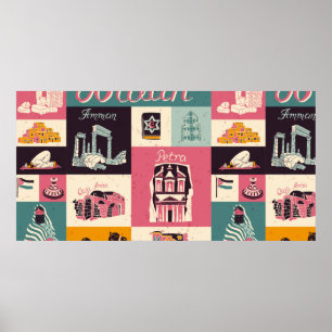 Culture and national colour of Jordan. Collection  Poster