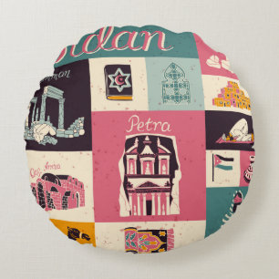 Culture and national colour of Jordan. Collection Round Cushion