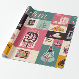 Culture and national colour of Jordan. Collection  Wrapping Paper