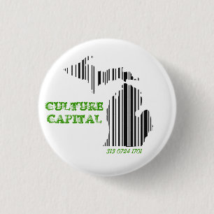 Culture capital 3 cm round badge