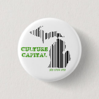 Culture capital 3 cm round badge