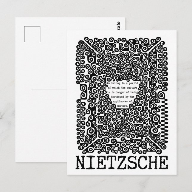   CULTURE is in danger philosophy quote Nietzsche Postcard (Front/Back)