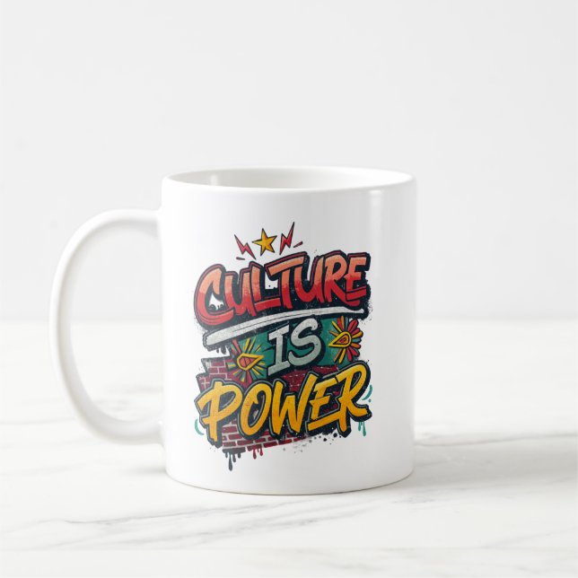 Culture Is Power Black History Month Black Coffee Mug (Left)