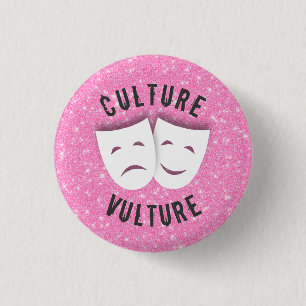 Culture vulture 3 cm round badge