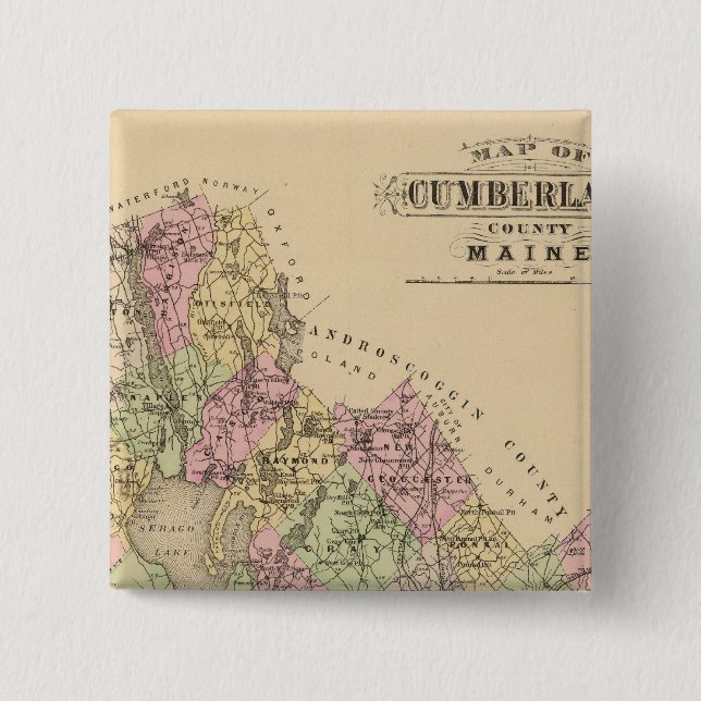 Cumberland County, Maine 15 Cm Square Badge (Front)