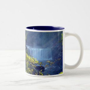 CumberLand Falls w/yellow leaves Two-Tone Coffee Mug