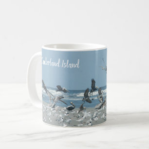 Cumberland Island Beach, Flocking Birds, Ocean Coffee Mug