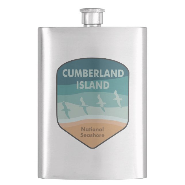 Cumberland Island National Seashore Seagulls Hip Flask (Front)